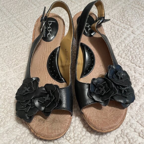 BOC Black Leather Size 8 Slingbacks - Picture 3 of 6